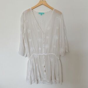Melissa Odabash white drawstring lace cover up